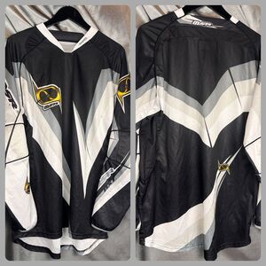 Vintage MSR NXT Racing Jersey Mens L Gray /Black  Padded Elbows Motocross Racing